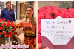 Eddie Jara regaló arreglos florales y una carta a su esposa Johana Vega, llamándola “futura senadora”
