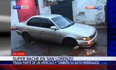 Bache «traga» parte de un vehículo en San Lorenzo