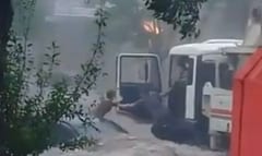 Camionero rescata a pareja extranjera y a mascotas durante temporal en Asunción