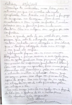 Lo que dice la carta dirigida al «Patrón»