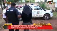 Detienen a “motochorra”, luego de realizar varios atracos