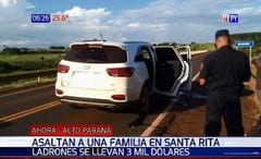 Piratas del asfalto roban USD 3.000 en Alto Paraná