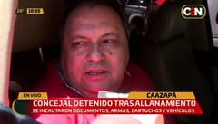 Concejal detenido afirma que tiene armas para defenderse
