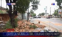 Muralla de colegio Cristo Rey se desmorona tras temporal