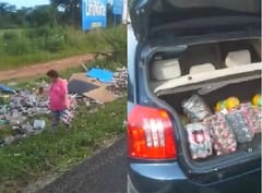 Pobladores de Ypacaraí roban mercaderías a conductor accidentado