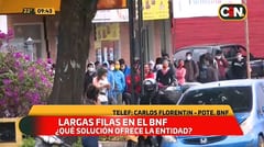 Beneficiarios del IPS forman largas filas en sucursales del BNF