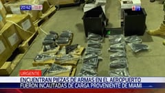 Hallan piezas de armas en carga proveniente de Miami