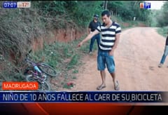 Niño muere tras caer de su bicicleta en Itapúa