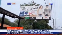 Delincuentes se llevan prendas por G. 200 millones de una tienda