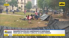 Campesinos e indígenas se movilizan en el microcentro
