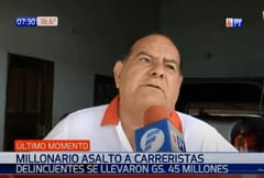 Asaltan a “carrerista” y se llevan G. 45 millones