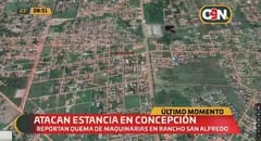 Atacan y queman maquinarias en estancia de Concepción