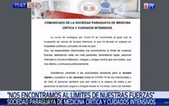 “Nos encontramos al límite de nuestras fuerzas”, sostienen intensivistas