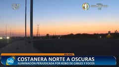Robo de focos y cables deja a oscuras la Costanera Norte