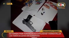 Detienen a un hombre por tenencia de explosivos en el este