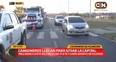 Manifestación de camioneros se instala en Asunción