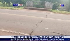 Puente en mal estado causa temor en pobladores de Carapeguá