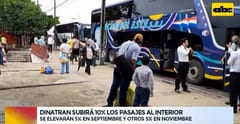 Dinatran cerrará el año con aumento del 15% del precio del pasaje, confirman