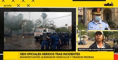 Seis policías sufren heridas en enfrentamiento en inmediaciones del Congreso