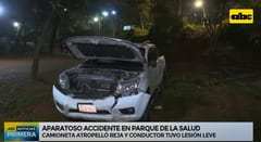 Conductor termina dentro del Parque de la Salud tras perder el control