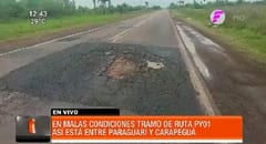 Denuncian pésimo estado de tramo de ruta entre Paraguarí y Carapeguá