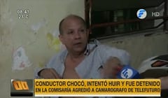 Conductor “tomado” choca y luego agrede a camarógrafo