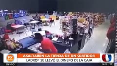 Motochorros asaltan servicentro en Luque