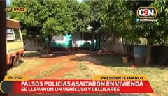 Falsos policías asaltan a una familia en Presidente Franco