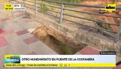 Reportan hundimiento en puente de la Costanera de Asunción