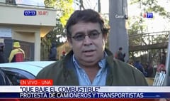 Camioneros y transportistas siguen manifestándose en San Lorenzo