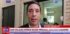 Villalba donará cubiertas a patrullera luego de dar positivo a alcotest