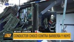 Lambaré: Conductor choca contra barbería y huye