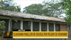 Pabellón de escuela clausurado hace más de un año por peligro de derrumbe