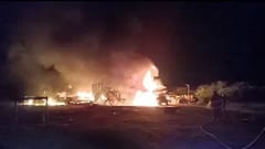 Explosión de camiones con combustible de contrabando en Alberdi deja dos fallecidos