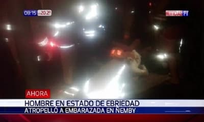 Ebrio atropella a embarazada y a su esposo