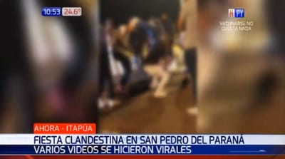 Jóvenes arman fiesta clandestina en San Pedro del Paraná