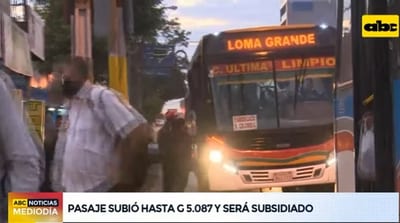 Pasaje sube a más de G. 5.000 y subsidio absorberá diferencia