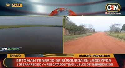 Un desaparecido tras vuelco de embarcación en el lago Ypoá