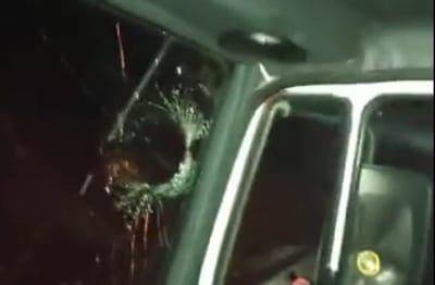 Camionero denuncia ataque por parte de manifestantes