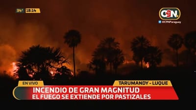 Reportan incendio de gran magnitud en zona de ruta Luque – San Bernardino