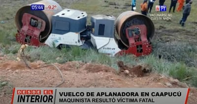 Conductor muere al mando de aplanadora Caapucú