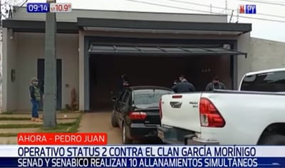 Senad realiza 10 allanamientos en PJC relacionados al clan García Morínigo