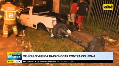 Choque y posterior vuelco deja un herido sobre Brasilia