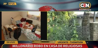 Monjas resultan víctimas de millonario robo en Ypané