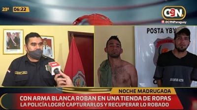Detienen a dos sospechosos tras asalto a tienda en Capiatá