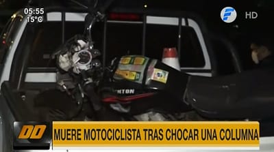 Motociclista muere tras impactar contra columna de la ANDE