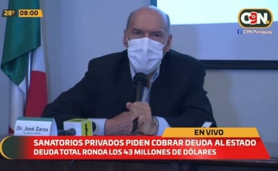 Sanatorios privados reclaman al Estado deuda de más de USD 43 millones
