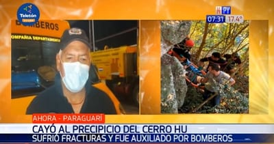 Hombre cae de Cerro en Paraguarí y sufre fracturas