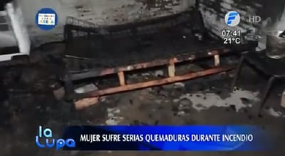 Mujer sufre serias quemaduras durante incendio en su vivienda