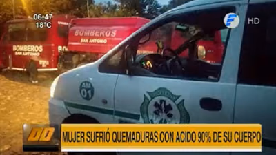 Mujer sufre quemaduras con ácido en 90% de su cuerpo